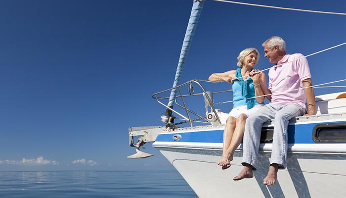 Retired couple on a boat outside Townsville